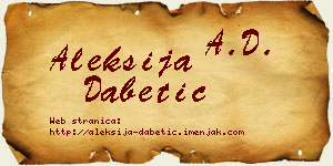 Aleksija Dabetić vizit kartica